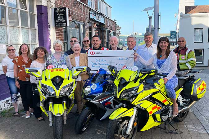 Newhaven Chamber and SERVSussex on motorbikes for presentation